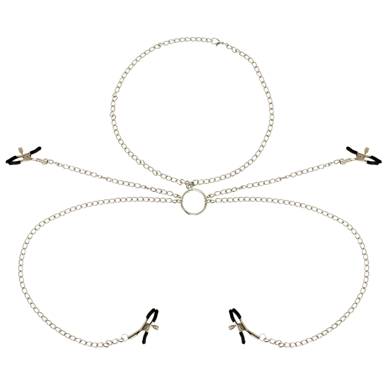 OHMAMA FETISH 4 NIPPLE CLAMPS MED KEDJEHALSBAND
