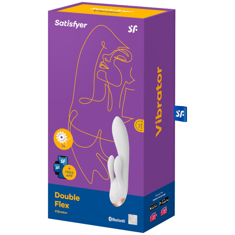 Satisfyer Double Flex Vibrator med app i vit färg