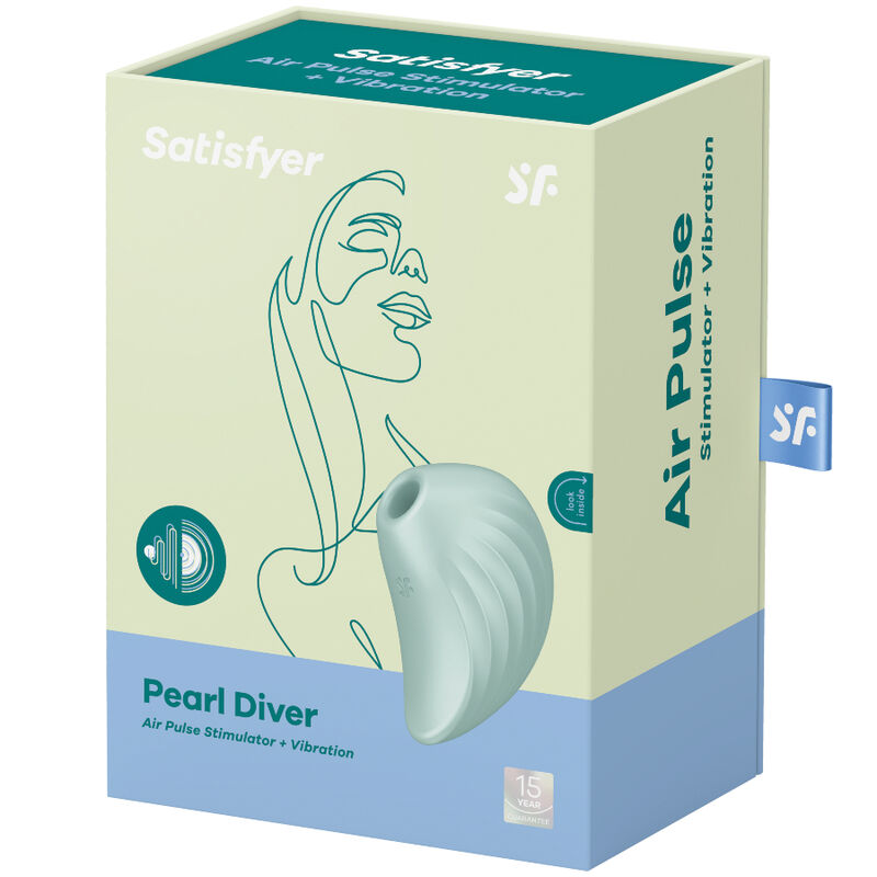 Satisfyer Pearl Diver Air Pulse Stimulator och vibrator i grön färg