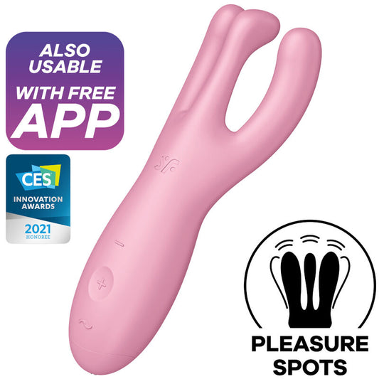 Satisfyer Threesome 4 vibrator i rosa med app-funktion