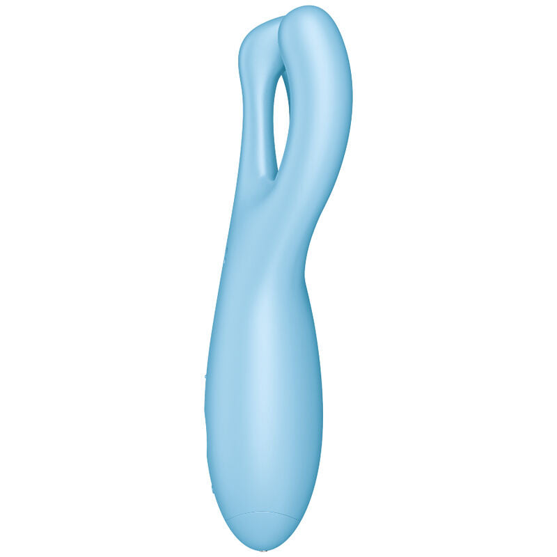 Satisfyer Threesome 4 vibrator med appkontroll i blå färg