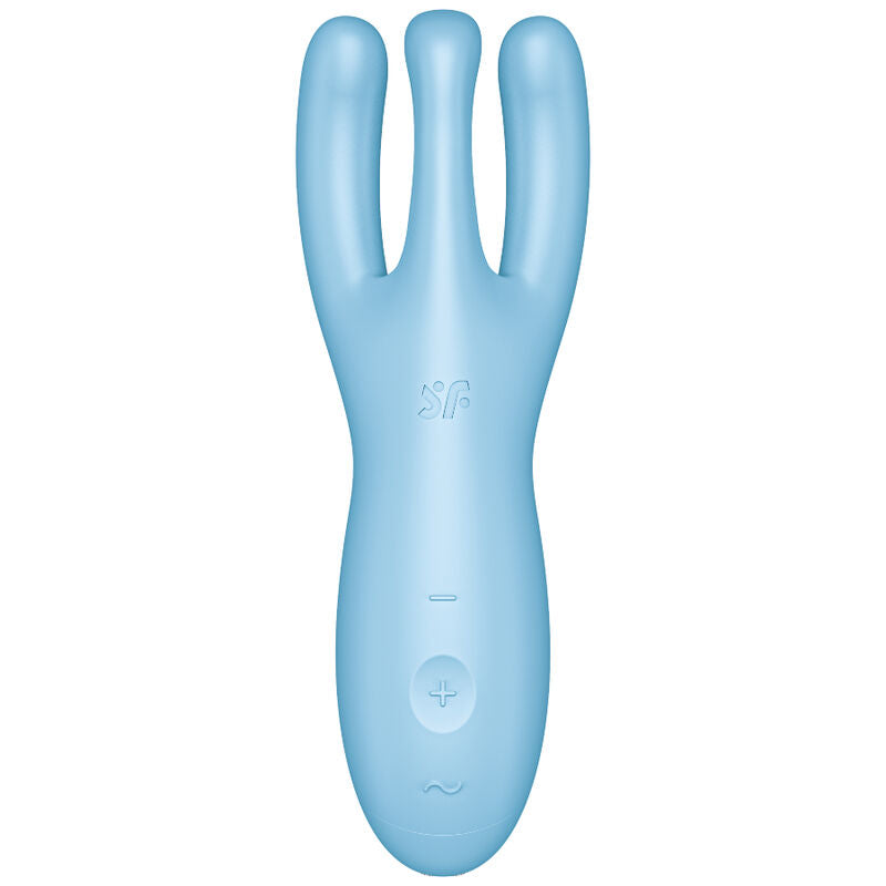Satisfyer Threesome 4 vibrator med appkontroll i blå färg