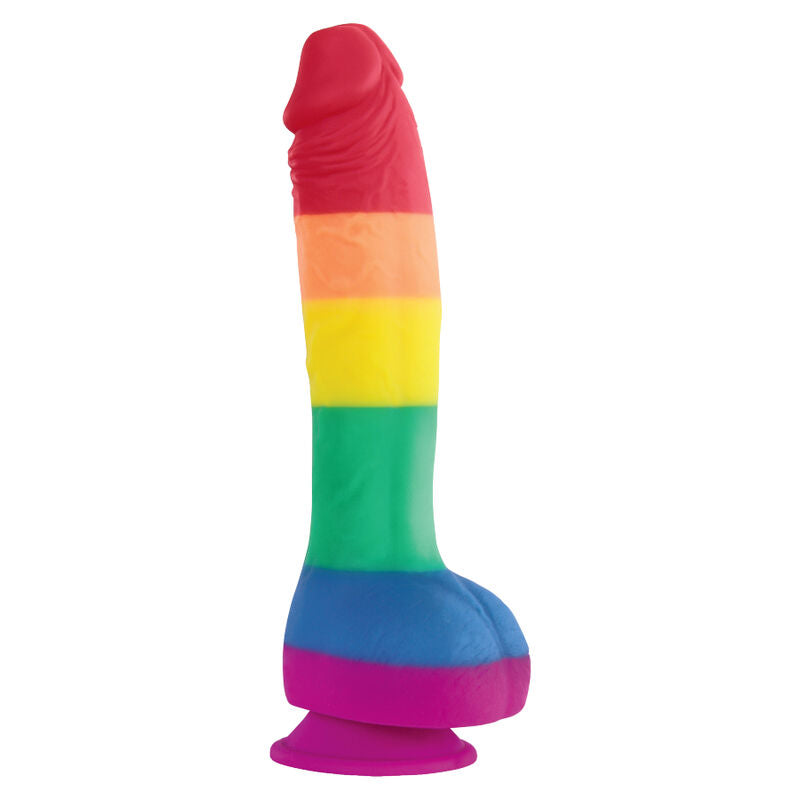 Pride Edition dildo i regnbågsfärger, 19 cm lång