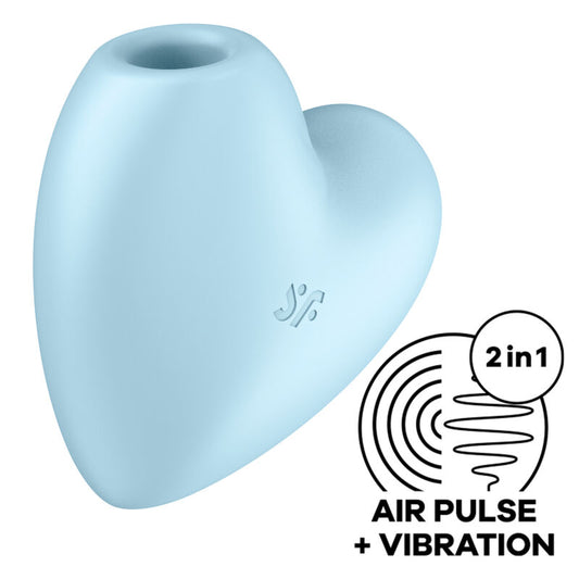 Satisfyer Cutie Heart Air Pulse Stimulator och Vibrator i blått