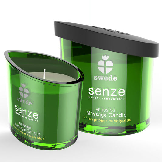 SWEEDE Senze Arousing Massage Candle med citron, peppar och eukalyptus