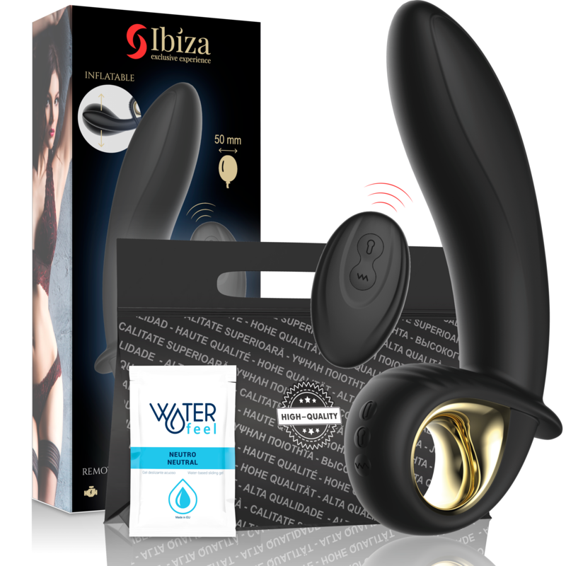 IBIZA uppblåsbar anal/vaginal vibrator med fjärrkontroll