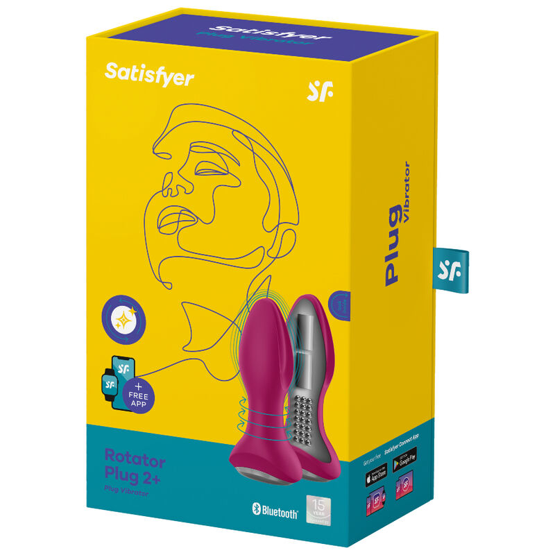 Satisfyer Rotator Plug 2+ vibrerande plugg i röd färg