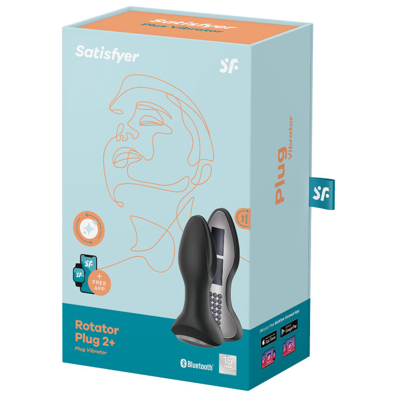 Satisfyer Rotator Plug 2+ Vibrerande Plugg i svart