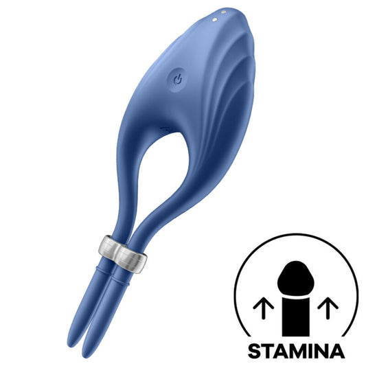 Satisfyer Duelist Ring Vibrator i blått