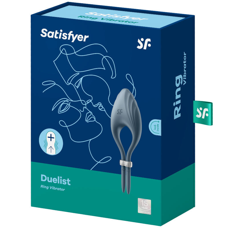 Satisfyer Duelist ring vibrator i grå färg