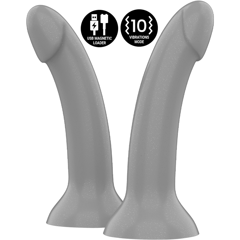 MYTHOLOGY Rune Majestic Dildo S med vibrator och silverfärg