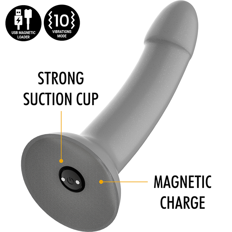 MYTHOLOGY Rune Majestic Dildo S med vibrator och silverfärg