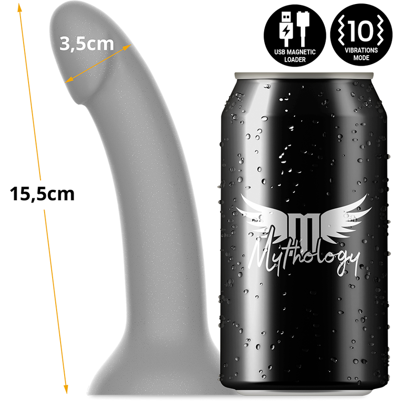 MYTHOLOGY Rune Majestic Dildo S med vibrator och silverfärg