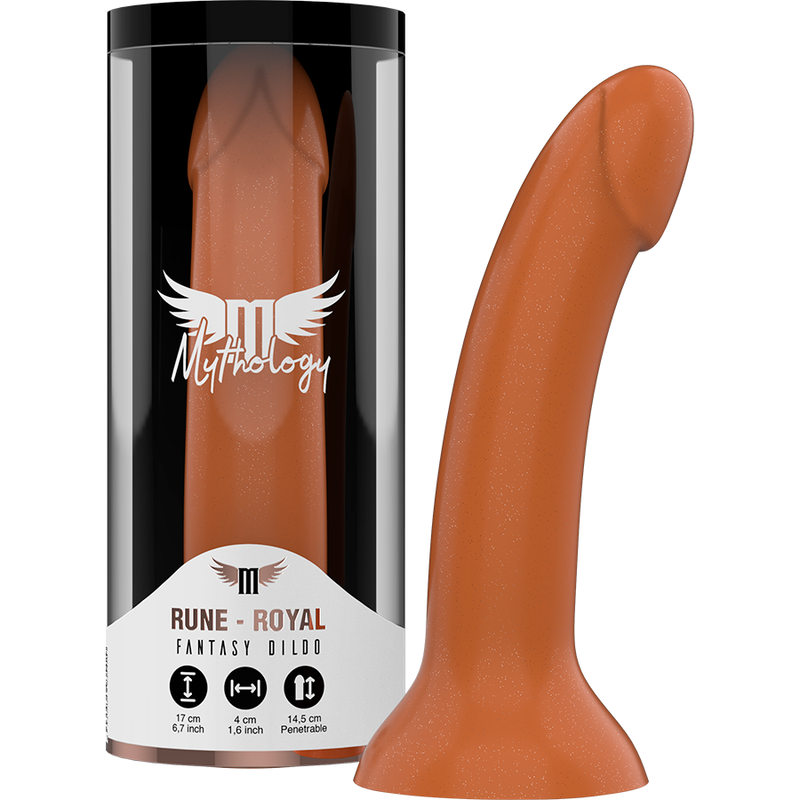 MYTHOLOGY Rune Royal Dildo M i guld med sugkoppsbas