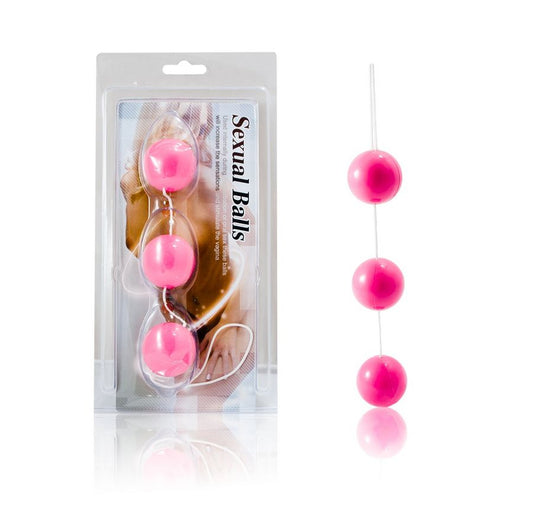 BAILE Strip Pink Anal Balls ABS, set med 3 mjuka bollar