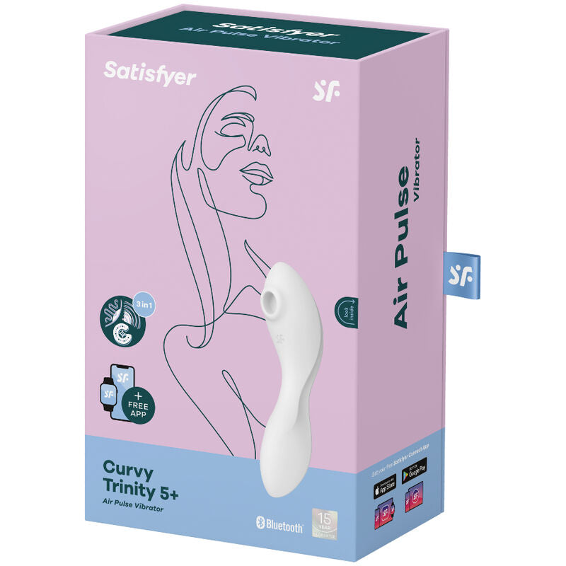 Satisfyer Curvy Trinity 5 vibrator med app, vit