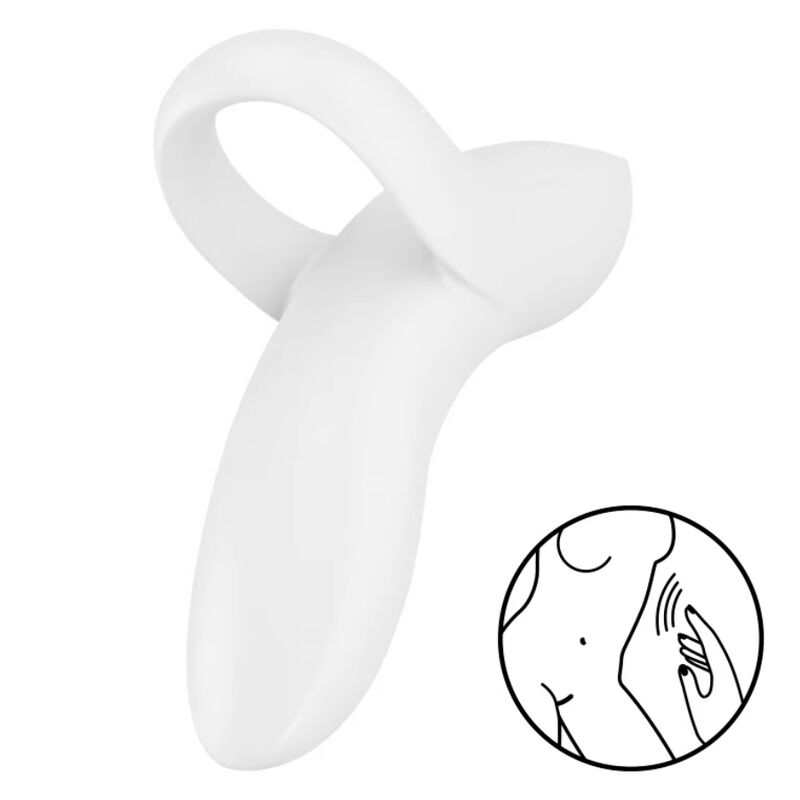 Satisfyer Bold Lover finger-vibrator i vit färg