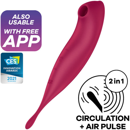 Satisfyer Twirling Pro+ Air Pulse Stimulator och vibrator i röd färg