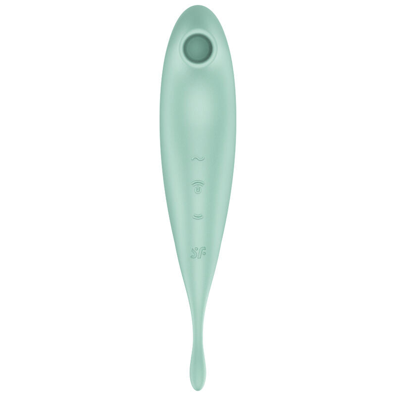 Satisfyer Twirling Pro+ Air Pulse Stimulator och vibrator i grön färg