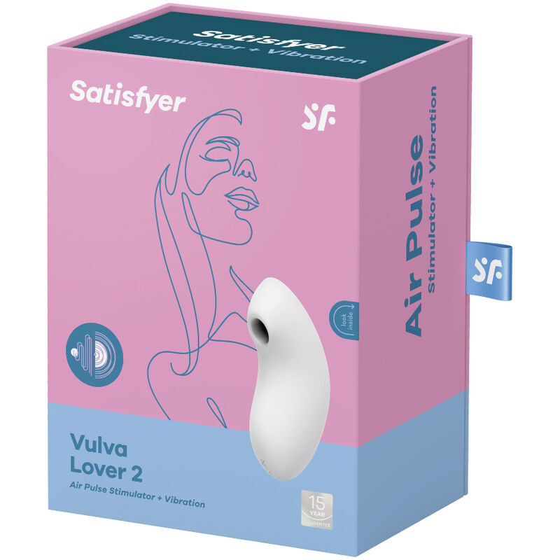 Satisfyer Vulva Lover 2 Air Pulse Stimulator och vibrator i vit färg