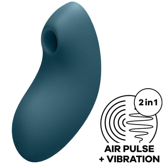 Satisfyer Vulva Lover 2 Air Pulse Stimulator och vibrator i blå färg