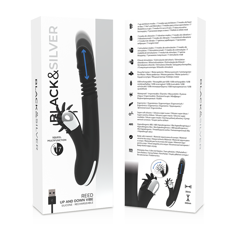 BLACK&SILVER BUNNY REED UP & DOWN VIBE vibrator