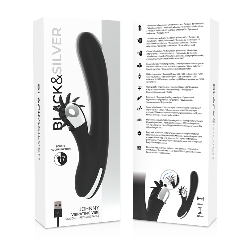 Bunny Johnny Vibrator från Black&Silver i svart och silver