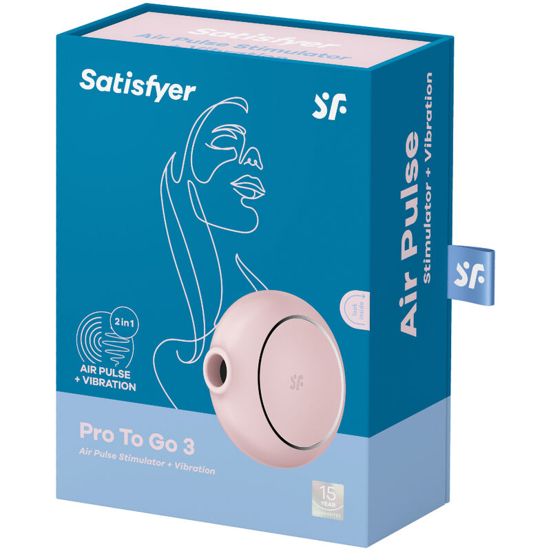 Satisfyer Pro To Go 3 dubbel air pulse vibrator i rosa