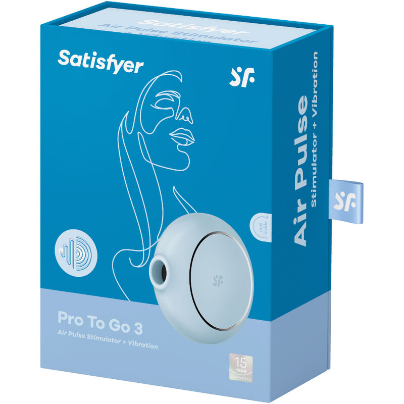 Satisfyer Pro To Go 3 dubbel Air Pulse vibrator blå