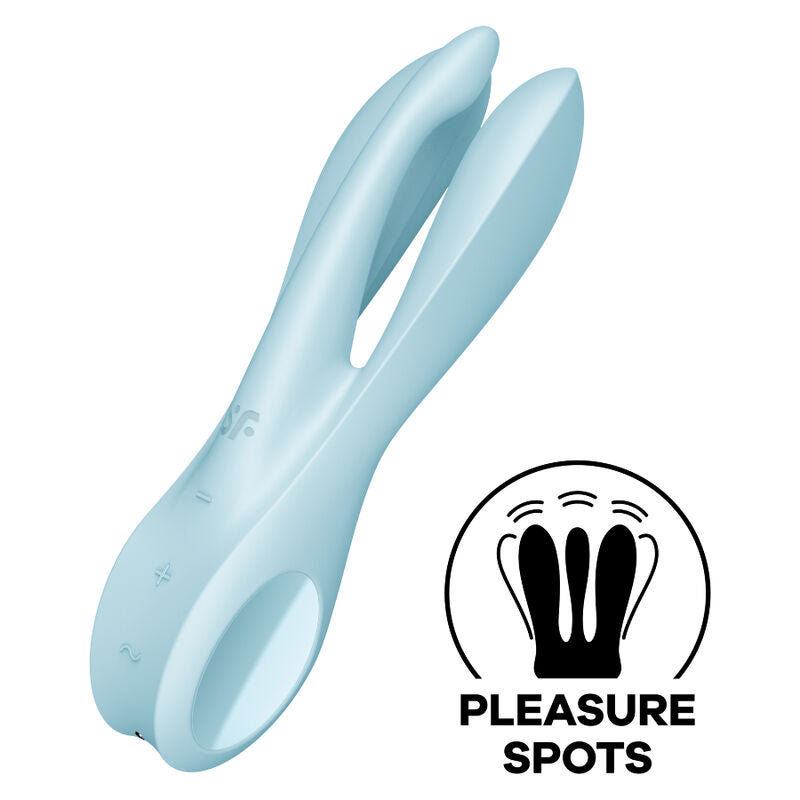 SATISFYER - THREESOME 1 VIBRATOR BLÅ