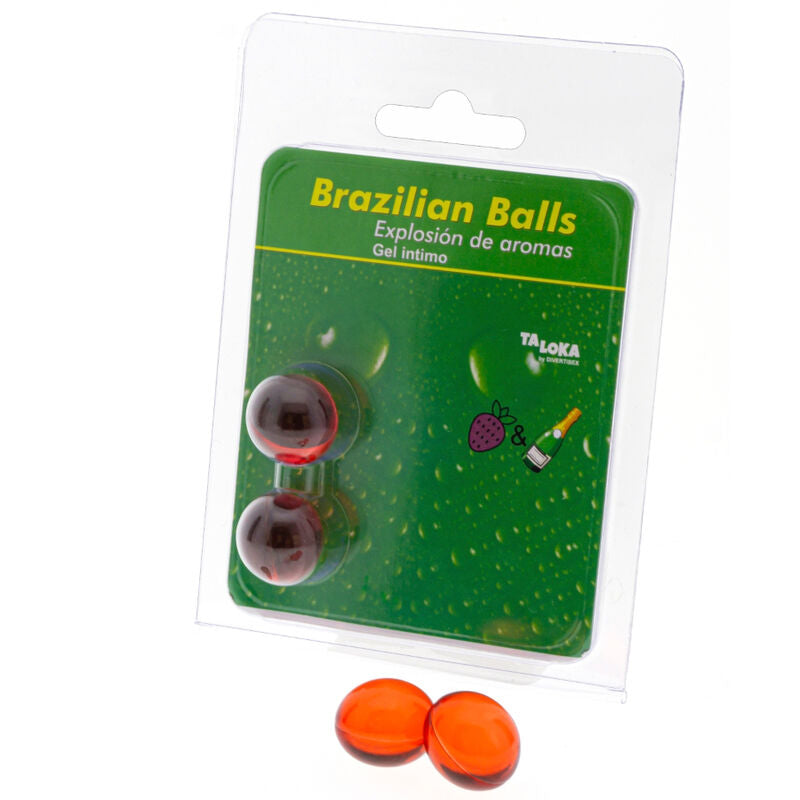 TALOKA 2 Brazilian Balls intim gel med jordgubbar och champagne