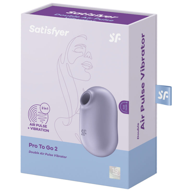 Satisfyer Pro To Go 2 dubbel lufttrycksvibrator i lila