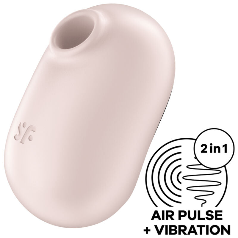 Satisfyer Pro To Go 2 dubbel luftpulsvibrator i beige