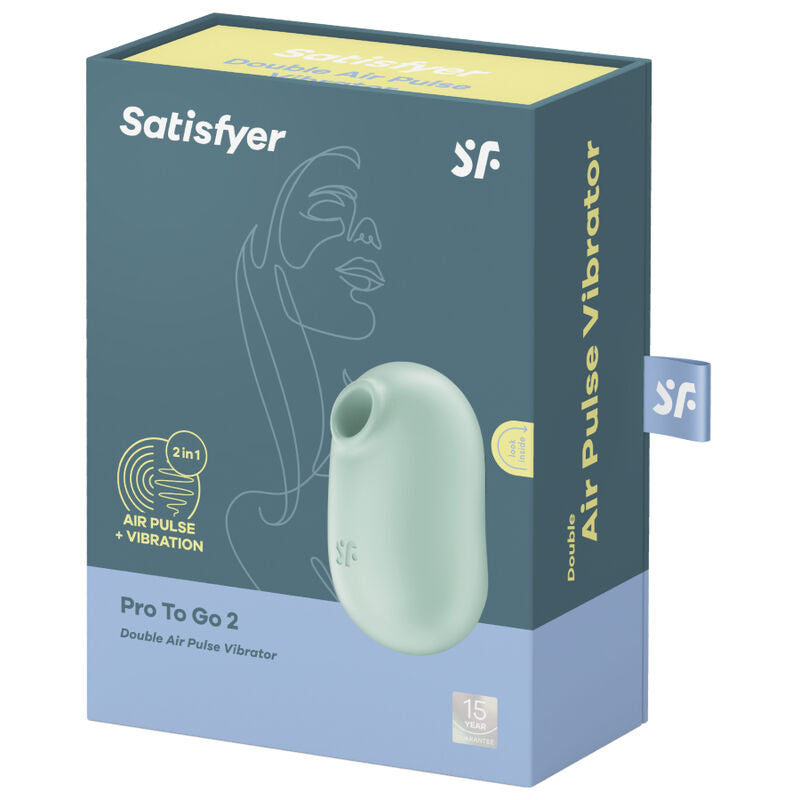 Satisfyer Pro To Go 2 grön vibrator med luftpulser