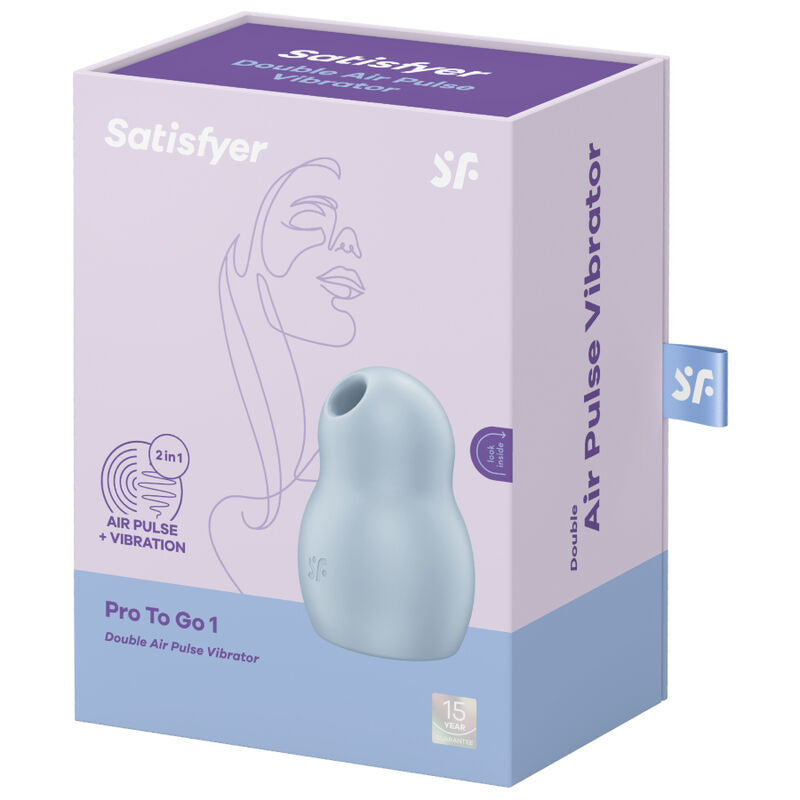Satisfyer Pro To Go 1 dubbel luftpulsvibrator i blått