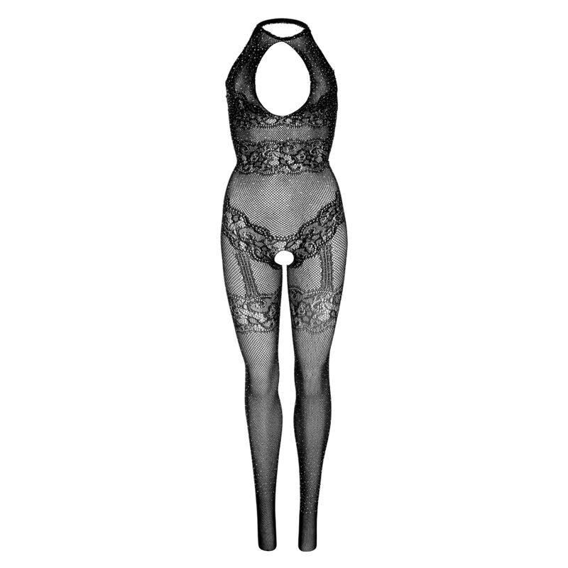 Sömlös fiskhålsbodystocking i svart