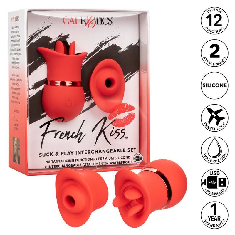 Calexotics French Kiss Suck & Play Set med utbytbara tillbehör