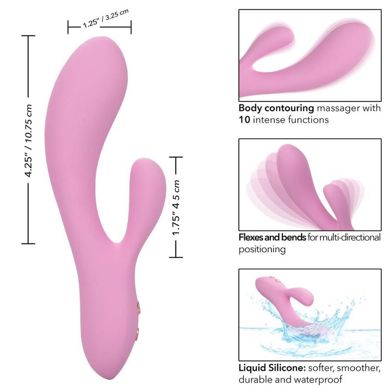 CalExotics Contour Zoie Pink - flexibel dubbel massager