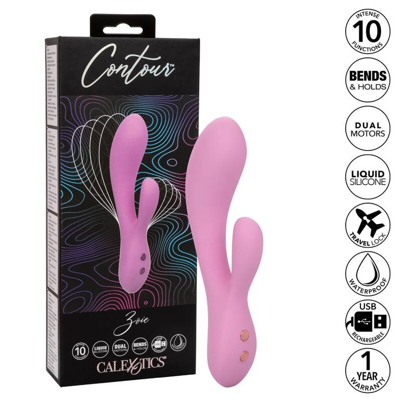 CalExotics Contour Zoie Pink - flexibel dubbel massager
