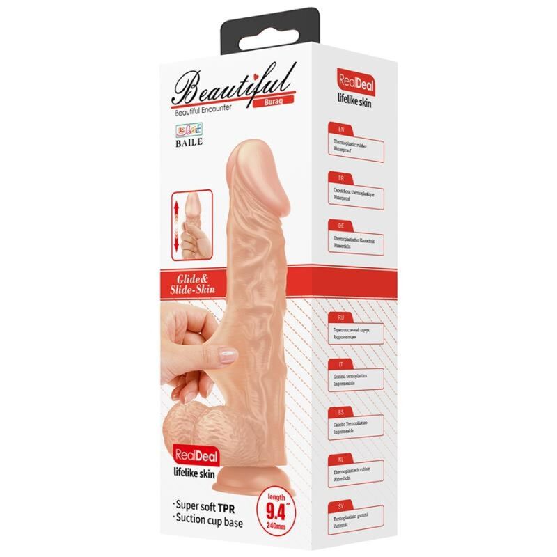BAILE Buraq flexibel realistisk dildo 24 cm naturlig