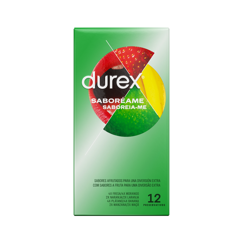 Durex Taste Me kondomer med fruktiga smaker, 12 enheter