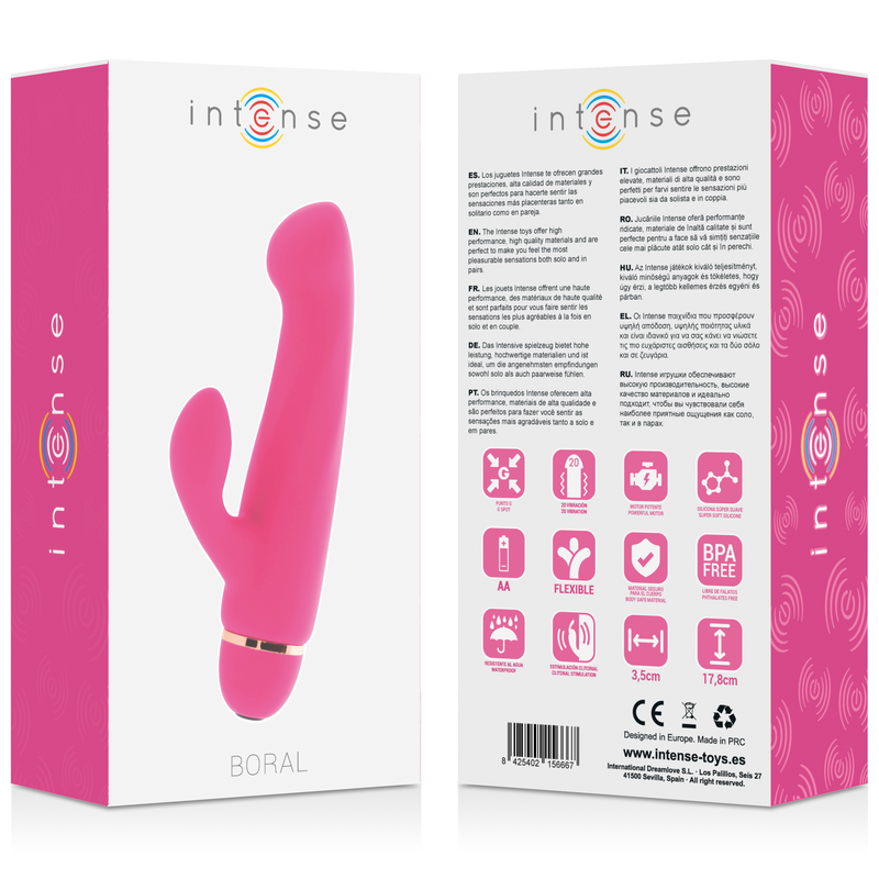 INTENSE BORAL vibrator i rosa silikon med 20 hastigheter