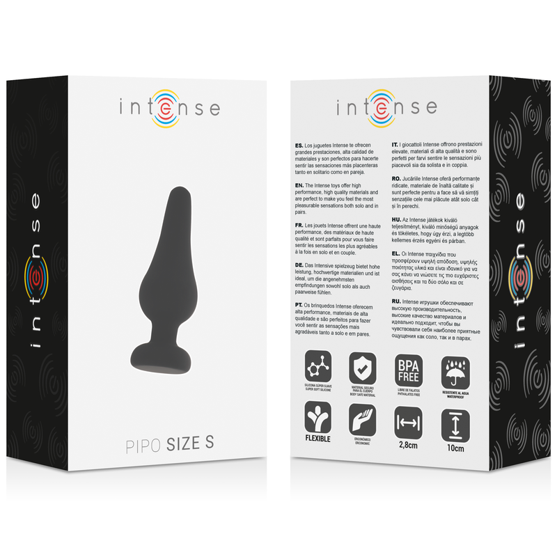 INTENSE Anal Plug Pipo S i svart silikon, 9,8 cm