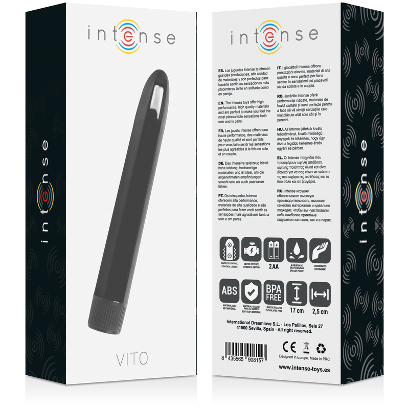 VITO BLACK VIBRATOR i medelstorlek med starka vibrationer