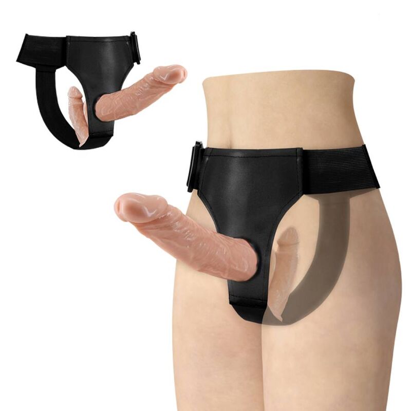 BAILE Ultra Passionate dubbel dildo med sängharnes