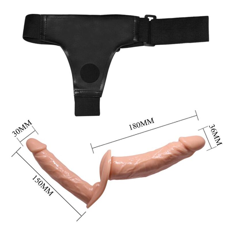 BAILE Ultra Passionate dubbel dildo med sängharnes