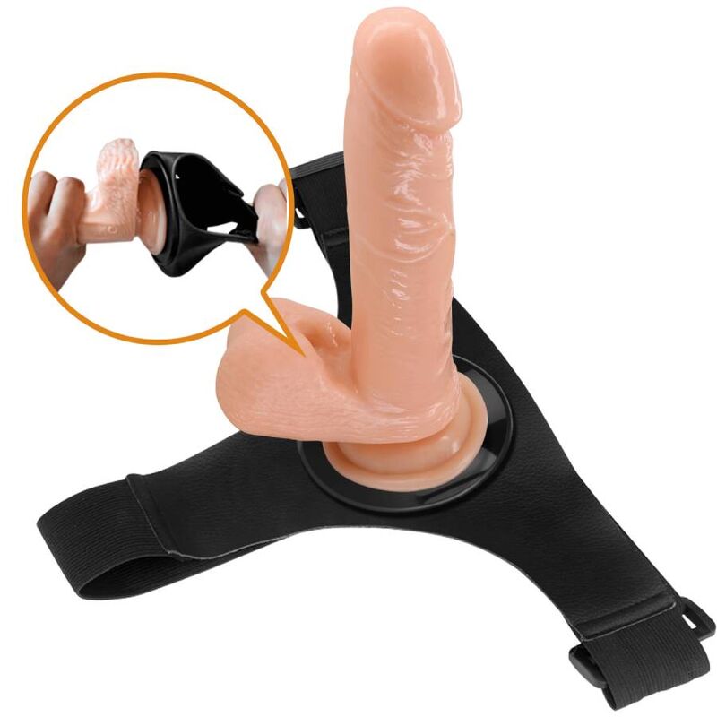 Pretty Love sängkants-harnes med dildo Tom 20 cm