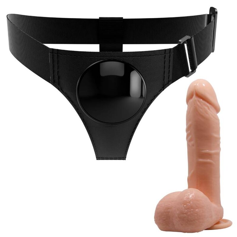 Pretty Love sängkants-harnes med dildo Tom 20 cm