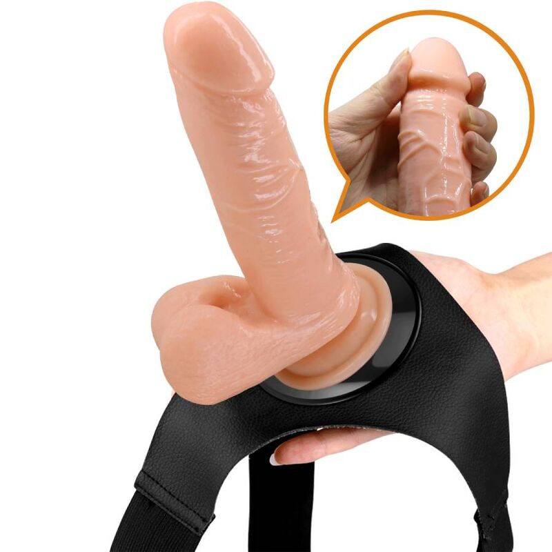 Pretty Love sängkants-harnes med dildo Tom 20 cm