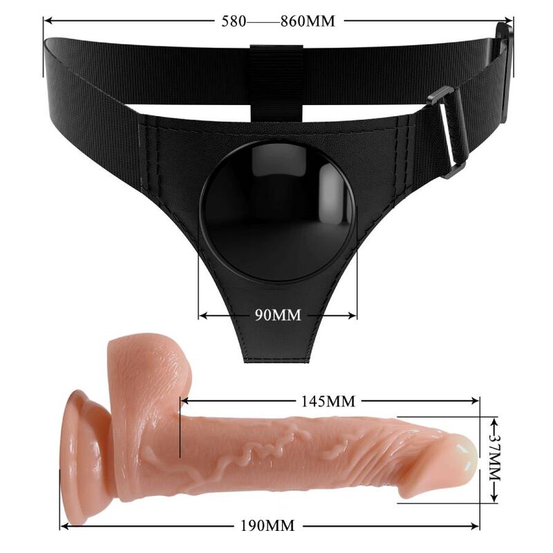 PRETTY LOVE selenbyxor med dildo Kevin 19 cm i naturlig färg